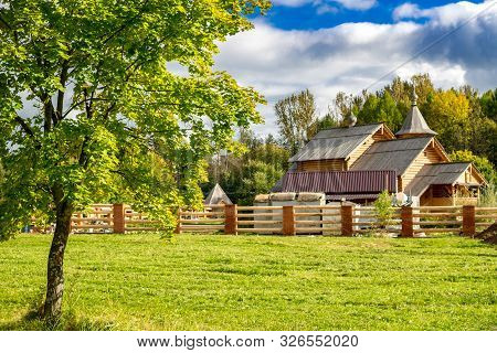 View Of Wooden Orthodox Church. Obninsk, Russia