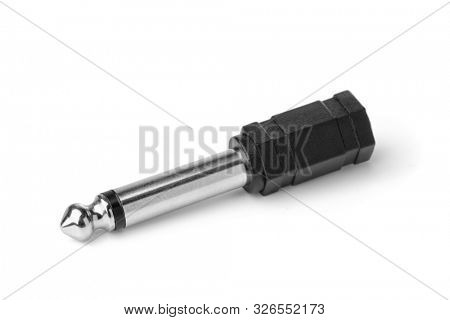 Audio jack adapter 2.5mm to 3.5mm isolated on white