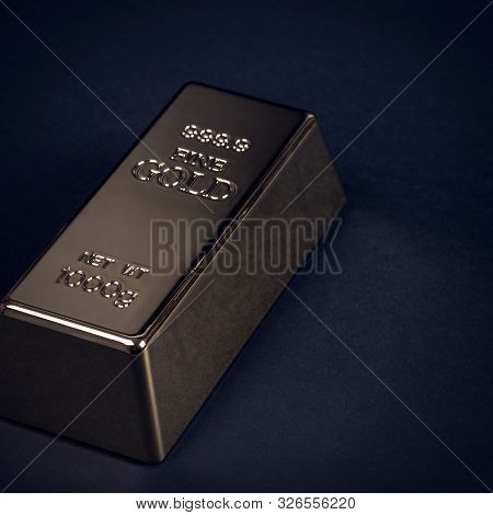 Euro Cash And Gold Bar On A Black Background. Banknotes. Money. Bill. Ingot. Bullion.