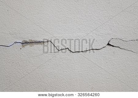 The Clack Was Appeare On White Concrete Background, Cement Wall
