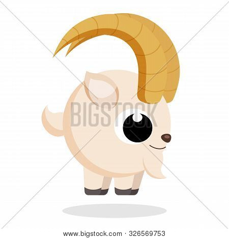Cute Goat In Flat Style Vector Image