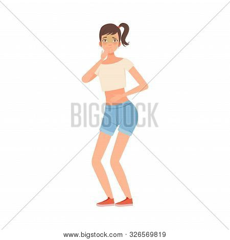 The Girl Feels Bad Character Illustration Vector