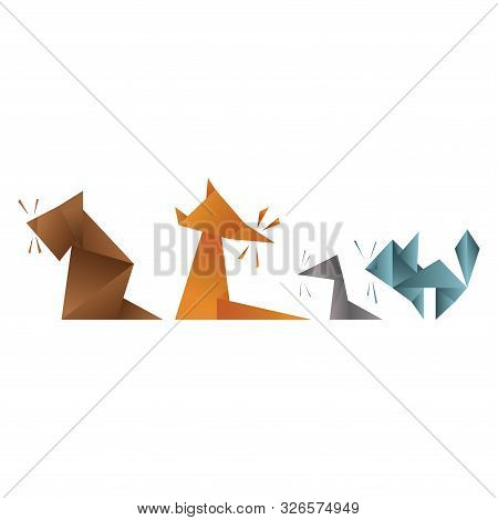 Funny Animals From Bent Colored Sheets Of Paper