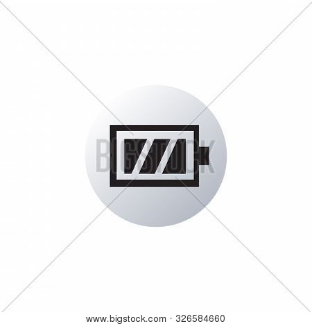 Simple Illustrated Battery Icon. Button Battery. Stock Vector Illustration Isolated On White Backgro