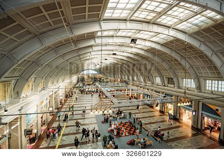 Stockholm, Sweden - June 28, 2019: People Walking In Stockholm Central Station. Stockholms Centralst