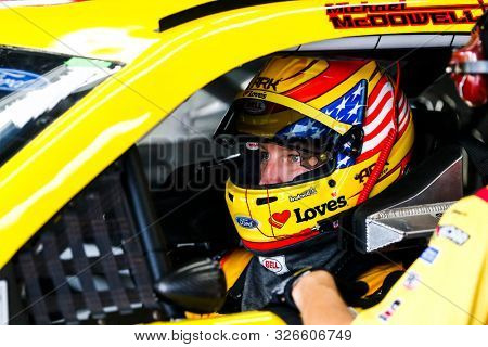 September 28, 2019 - : Michael McDowell (34)  prepare take to the track for the Bank of America ROVAL 400 at Charlotte Motor Speedway in Concord, North Carolina.