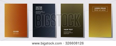 Simple Covers Linear Design. Geometric Lines Patterns With Edges, Angles. Digital Backgrounds For Ca