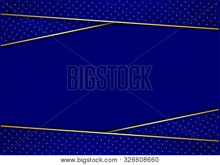 Blue Background With Gold Elegant Dot Vector Design