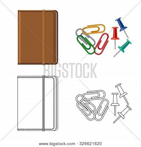 Vector Design Of Office And Supply Logo. Set Of Office And School Stock Vector Illustration.
