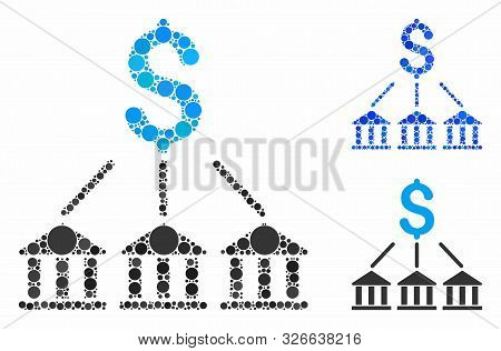 Bank Association Composition For Bank Association Icon Of Filled Circles In Variable Sizes And Shade
