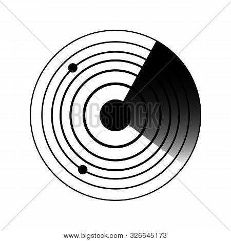 Radar Icons. Sonar Sound Waves.solid Pictogram. Flat Illustration Of Maritime Radar Aim Vector Icon 