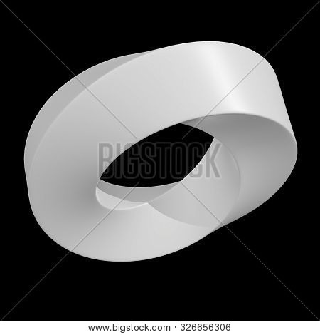 Mobius Strip Ring Sacred Geometry. Spatial Figure With Upturned Surfaces. Optical Illusion With Dual