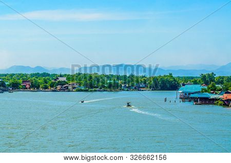 Beauty Of Bangtaboon Bay And The Houses In Phetchaburi Province, Thailand
