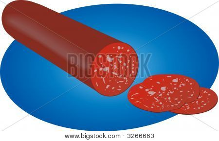 Pepperoni Salami skåret Illustration