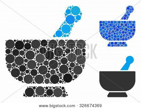 Mortar Composition For Mortar Icon Of Small Circles In Variable Sizes And Color Hues. Vector Small C