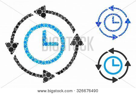 Wayback Clock Composition For Wayback Clock Icon Of Filled Circles In Variable Sizes And Color Tints