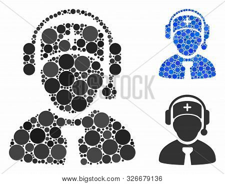 Medical Call Center Composition For Medical Call Center Icon Of Small Circles In Various Sizes And C