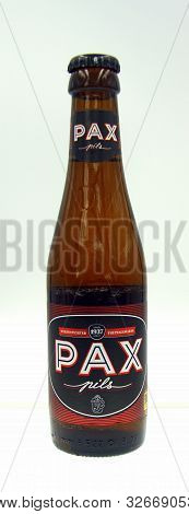 Amsterdam, The Netherland - October 9, 2019: Bottle Of Pax Pils, A Pilsener Styled Beer Brewed By Br