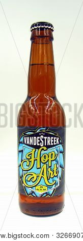 Amsterdam, The Netherland - October 9, 2019: Bottle Of Vandestreek Hop Art Beer, A Session Ipa Style