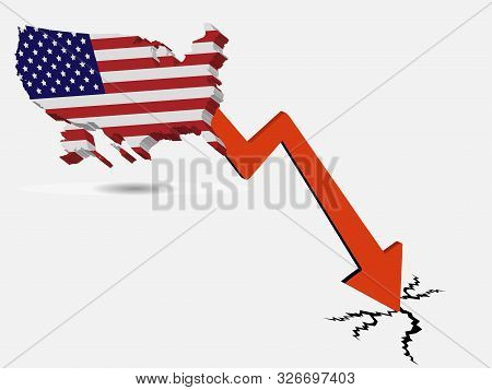 Usa Economic Crisis Concept Vector Illustration Eps 10