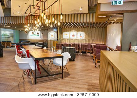 HONG KONG, CHINA - CIRCA JANUARY, 2019: interior shot of Pret a Manger. Pret a Manger is an international sandwich shop chain based in the United Kingdom.
