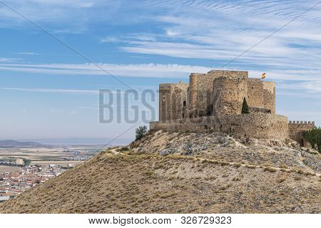 Horizontal View Of Castle Of La Muela In The Spanish Municipality Of Consuegra, Castilla La Mancha O