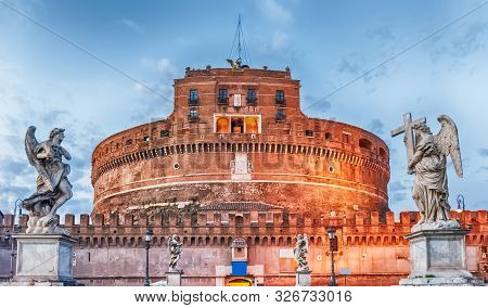 View Of Castel Sant'angelo Fortress In Rome, Italy