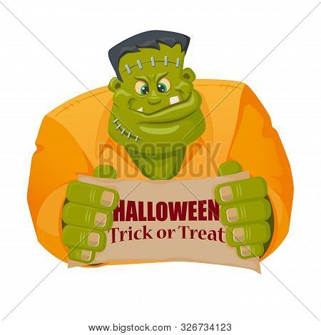 Fan Frankenstein Monster Character In Cartoon Style