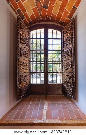 Sucre Bolivia September 24 Window In The Liberty House Of Sucre. In The Same House Was Signed The In