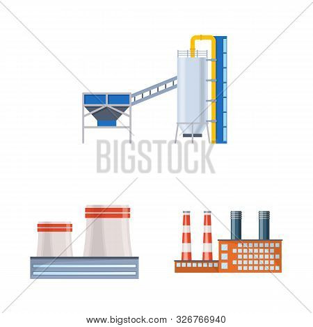 Vector Illustration Of Industry And Building Icon. Set Of Industry And Construction Vector Icon For 