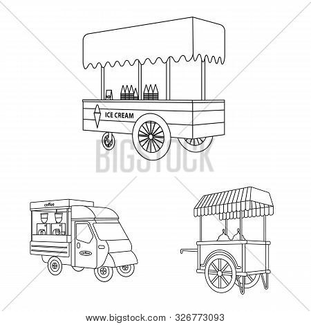 Vector Design Of Market And Small Icon. Set Of Market And Food Stock Vector Illustration.