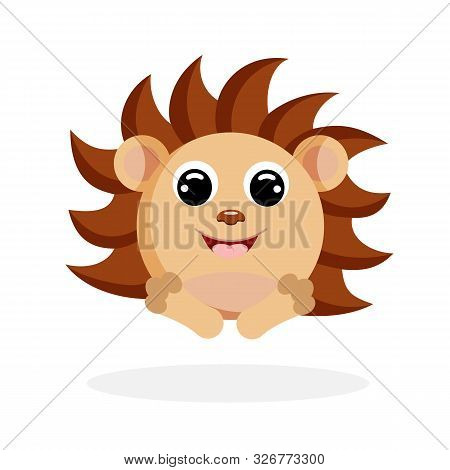 Cute Hedgehog In Flat Style Vector Image