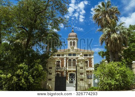 Valencia, Spain-07/15/2019:Ayora Garden, Jardin de Ayora. A private garden from the 19th century. Bu