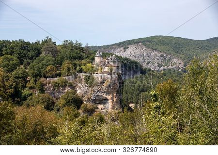 Castle Of Belcastel In Lacave. Lot, Midi-pyrenees, France