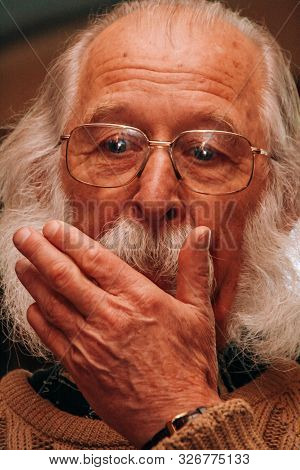 Zbarag, Ternopil / Ukraine - February 20 2009: Contemporary Ukrainian Painter Ivan Marchuk. In 2007 