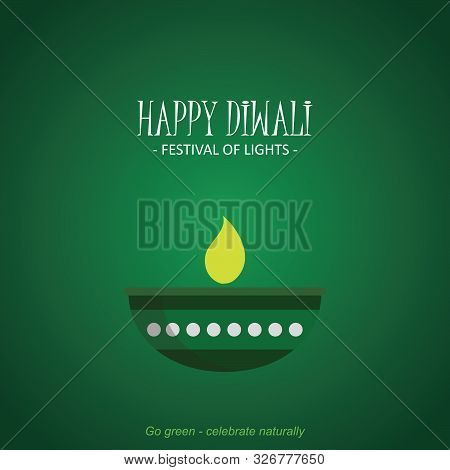 Happy Diwali Indian Hindu Festival ( Go Green Concept ) Vector