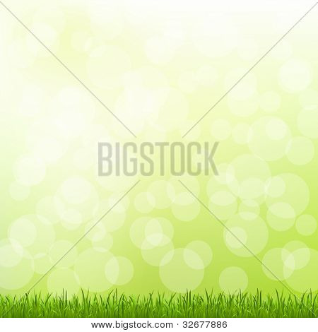 grünes Gras und Bokeh und Blur, Vektor-illustration