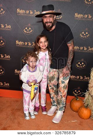LOS ANGELES - OCT 02:  AJ McLean Ava McLean and Lyric McLean arrives for Nights of the Jack VIP Preview on October 02, 2019 in Calabasas, CA                