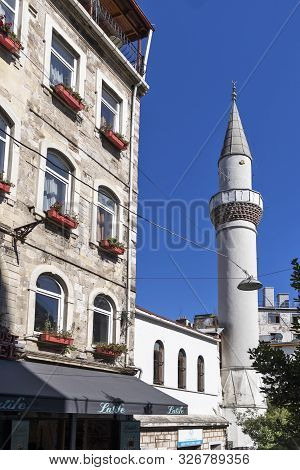 Istanbul, Turkey - July 26, 2019: Walking People At The Pedestrian Street Near Taksim Square At The 