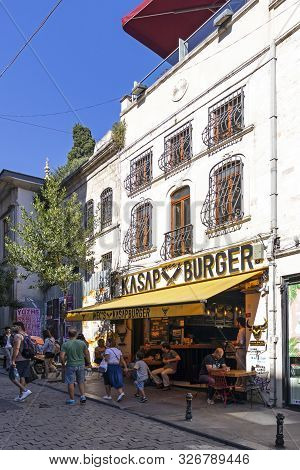 Istanbul, Turkey - July 26, 2019: Walking People At The Pedestrian Street Near Taksim Square At The 