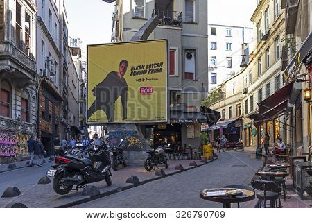 Istanbul, Turkey - July 26, 2019: Walking People At The Pedestrian Street Near Taksim Square At The 