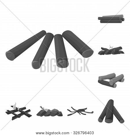 Vector Illustration Of Forest And Hardwood Icon. Set Of Forest And Logging Stock Vector Illustration