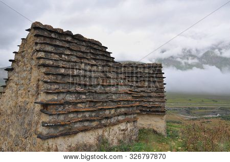View Of The Tombs Of The Necropolis City Of The Dead. Dargavs, North Ossetia, Russia