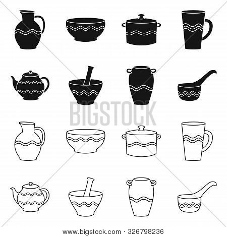 Isolated Object Of Pottery And Ware Logo. Set Of Pottery And Clayware Stock Symbol For Web.