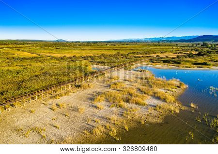 Nature Park Vransko Lake, Ornithological Reservation In Dalmatia, Croatia, Wooden Observation Path F