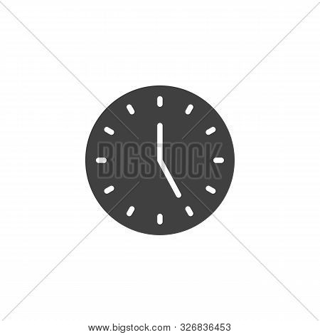 Five Oclock Vector Icon. Filled Flat Sign For Mobile Concept And Web Design. Clock Time Glyph Icon. 