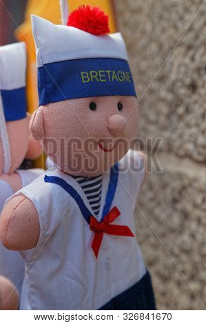 Saint-malo, France, September 30, 2019 : Puppets Of Saint-malo For Sale. Sailors, Bigoudenes And Oth