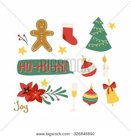 Christmass Set Of Stickers Patch, Omela, Gift, Cookies
