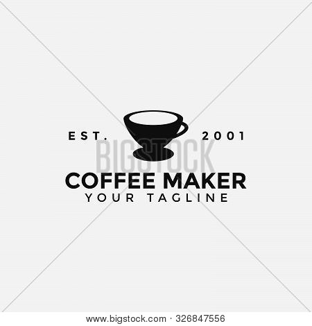 Illustration Of Coffee Maker V60 Manual Brew Logo Design Template