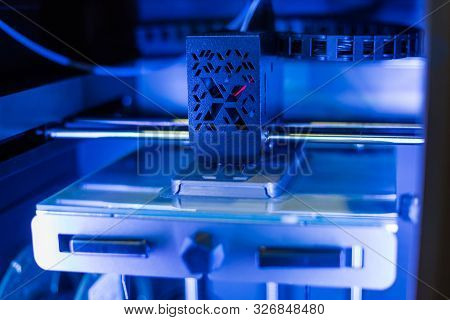 Automatic Three Dimensional 3d Printer Machine Printing Plastic Model At Modern Technology Exhibitio